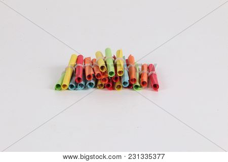 Colorfull Tombola Tickets Are Lying In The Studio