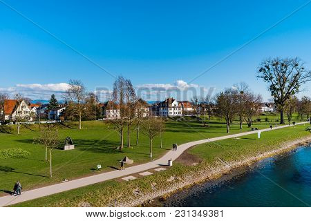 Beautiful Spring Park On Riverside, Rhin, Kehl, Germany