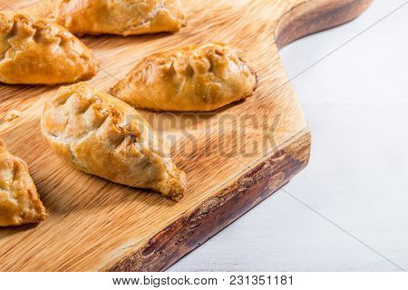 Hot Pasties From Butter Enriched Puff Pastry Filled With Minced