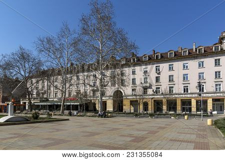 Dimitrovgrad, Bulgaria - March 15, 2014: Typical Street And Building In Town Of Dimitrovgrad, Haskov