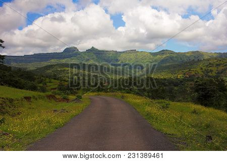 Road Way To Torna And Rajgad Fort, Maharashtra, India