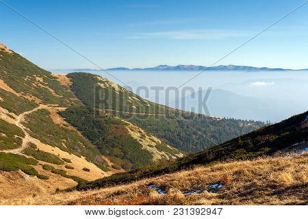 Mountain Landscape In The Vratna Valley At The National Park Mala Fatra, Slovakia, Europe.