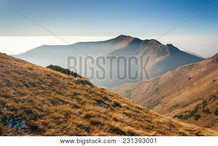 Mountain Landscape In The Vratna Valley At The National Park Mala Fatra, Slovakia, Europe.