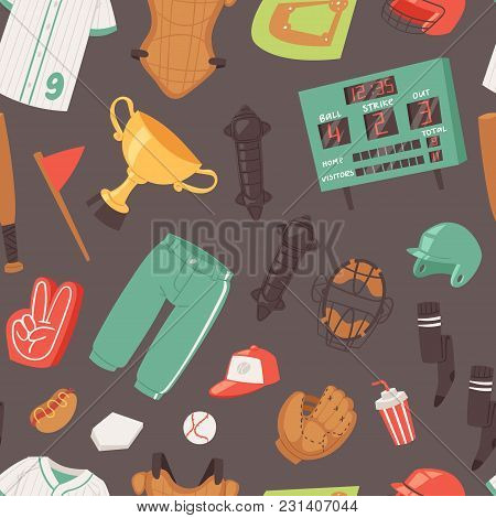Baseball Vector Catchers Sportswear And Batters Baseballbat Or Ball For Competition On Field Illustr