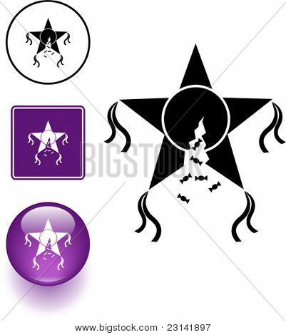 złamane pinata symbol znak i przycisk
