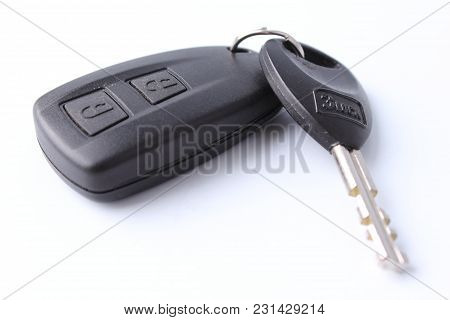 Car Key Remote Isolated On White Background