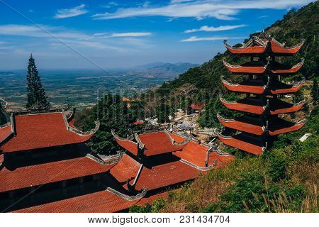Ta Cu, Phan Thiet, Vietnam - March 7, 2017: Linh Son Truong Tho Pagoda On The Mountain Ta Cu, Vietna