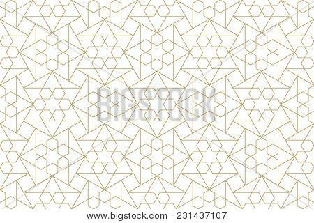 Seamless Pattern In Authentic Arabian Style. Unexpanded Strokes. Vector Illustration