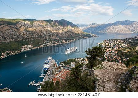 Kotor, Montenegro - September 26: Large Ship With Tourists Sailing On The Boat In The European Day O