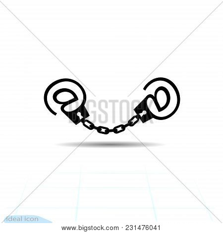 Modern Phone Internet And Social Networks Addiction Metaphor Icon. Flat Style Vector Concept Illustr