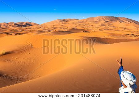 Sand Dunes In The Sahara Desert, Merzouga, Morocco