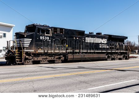 Kokomo - Circa March 2018: Norfolk Southern Railway Engine Train. Ns Is A Class I Railroad In The Us