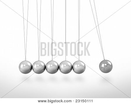 Newtons Cradle kyvadlo vedou míč ukazující praskliny