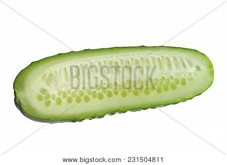 Сucumber Vegetable Closeup Isolated On White Background