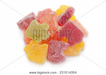 Marmalade Jelly Candy As Pazzles Shape Isolated On White