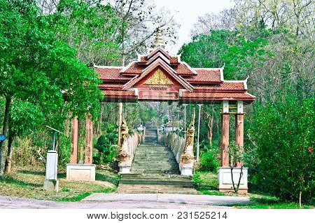 Naga Ladder Jomthong Temple In Phayao Province.