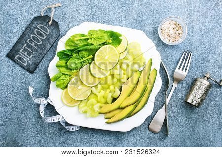 Slice Of Fresh Lime And Avocado
