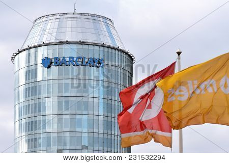 Vilnius, Lithuania - April 15, 2018: Barclays Office In Vilnius On April 15, 2018. Barclays Is A Bri