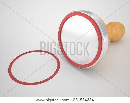 Blank Red Stamp And Empty Background Easy To Use