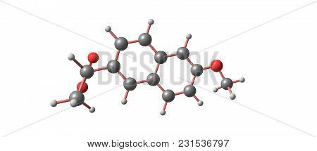 Naproxen Structure Isolated On White Background