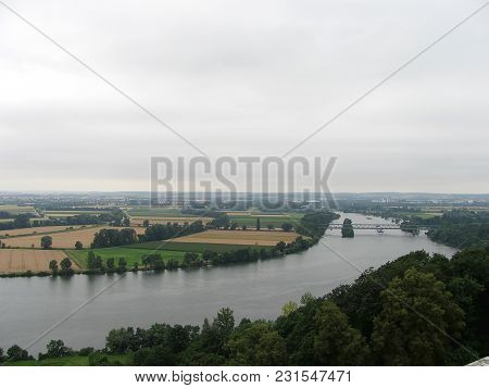 Panoramic View From Walhalla Monument To Danube River, Germany