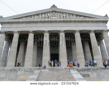 Donaustauf, Germany - July 22, 2015: Walhalla Memorial / Temple. Donaustauf, Bavaria, Germany