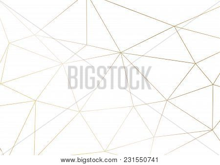 Gold Polygonal Texture. Vector Cover Design For Wedding Invintation, Placards, Banners, Flyers, Pres