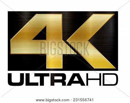4k Ultra High Definition Resolution Quality Image Logo