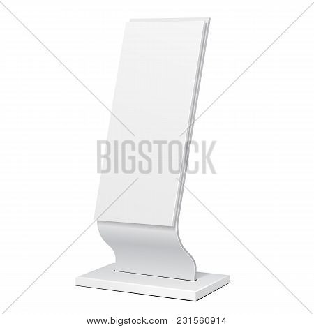 Outdoor Advertising Stand Banner Shield Display, Advertising. Illustration Isolated On White Backgro