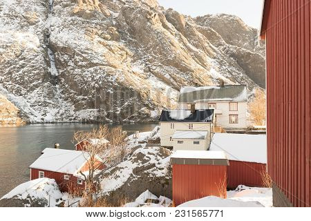 Lofoten Islands, Norway Fishing Town Historic On The Water
