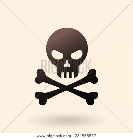 Vector Icon - Skull With Crossed Bones. Pirates Symbol.
