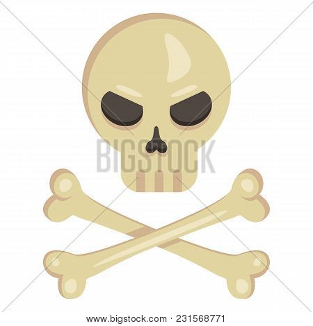 Vector Icon - Skull With Crossed Bones. Pirates Symbol.