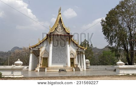 Kanchanaburi,thailand- February 19,2018: Temple Wat Trai Rattanaram