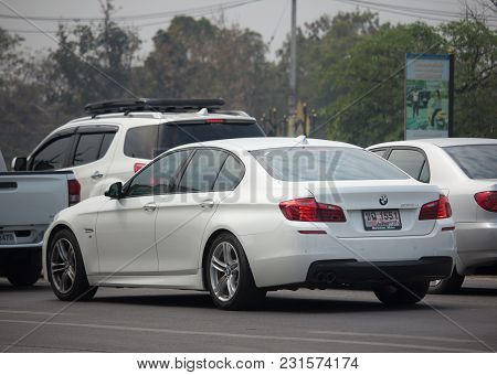 Chiang Mai, Thailand -march 1 2018: Private Car. Bmw 520d. Photo At Road No.1001 About 8 Km From Dow