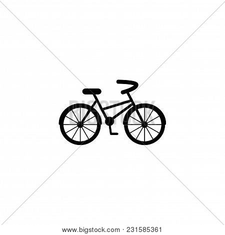 Bicycle Icon. Flat Bike Pictogram Isolated On White. Vector Illustration. Eco Transport Symbol. Heal