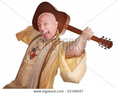 Crazy-Guru mit Gitarre