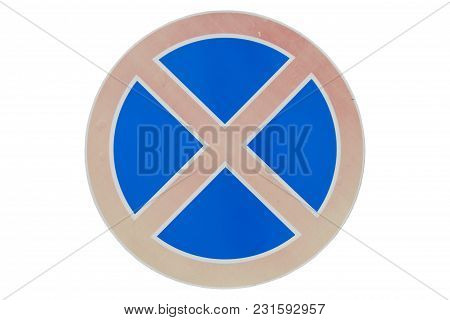 Road Sign 'no Stopping' Isolated On White