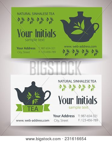 Business Card For Tea Company. Vector Illustration