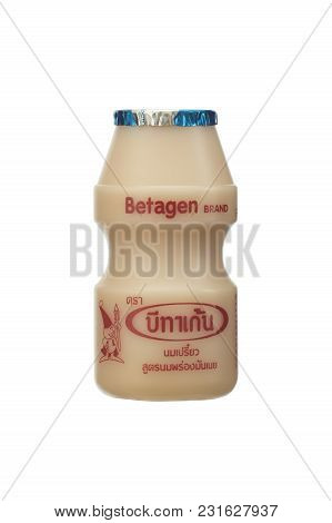 Kanchanaburi, Thailand - January 30, 2018: Betagen Cultured Milk Drink Is Good Drink For A Healthy D