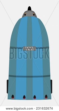 Top View Of Three Wheel Tuk Tuk Taxi Vector