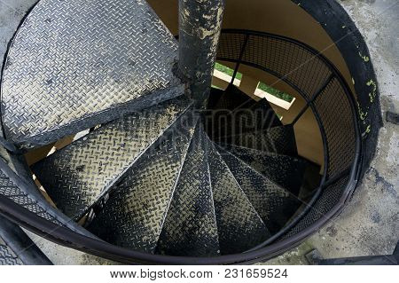 Stairs Spiral Metallic  Old  Indoors Tangua Park City Curitiba Brazil