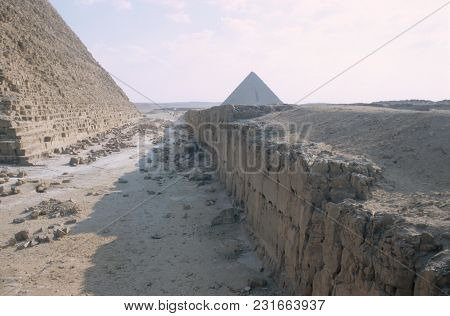 Exterior Of The Great Pyramids Of Giza, Near Cairo In Egypt, Late 2003.