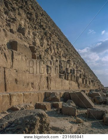 Exterior Of The Great Pyramids Of Giza, Near Cairo In Egypt, Late 2003.