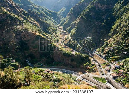 View To The South From The Pass Boca Da Encumeada In Madeira