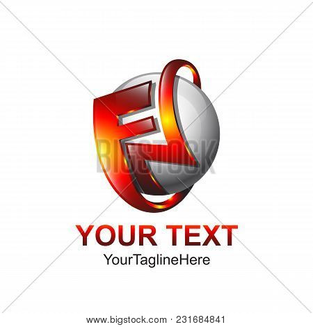 Initial Letter Fn Logo Template Colored Red Orange Sphere Design For Business And Company Identity