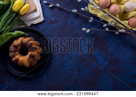 Easter Background With Pound Cake
