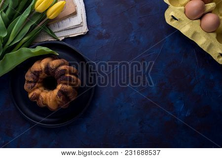 Easter Background With Pound Cake