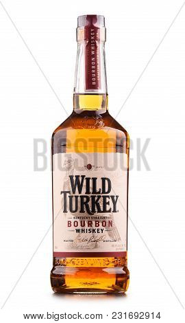 Poznan, Poland - Mar 9, 2018: Bottle Of Wild Turkey, A Brand Of Kentucky Straight Bourbon Whiskey Pr