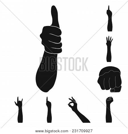 Gestures And Their Meaning Black Icons In Set Collection For Design.emotional Part Of Communication 