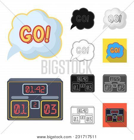 Fan And Attributes Cartoon, Black, Flat, Monochrome, Outline Icons In Set Collection For Design. Spo